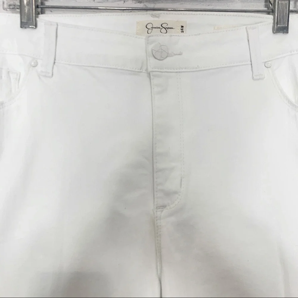 Jessica Simpson Maxwell Bermuda White Denim Shorts | Plus Size‎ 24W High Rise